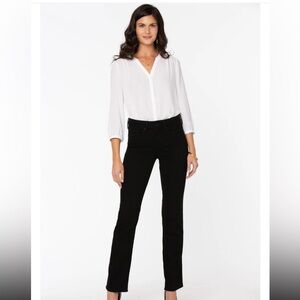 NYDJ Marilyn Straight Jeans in Black